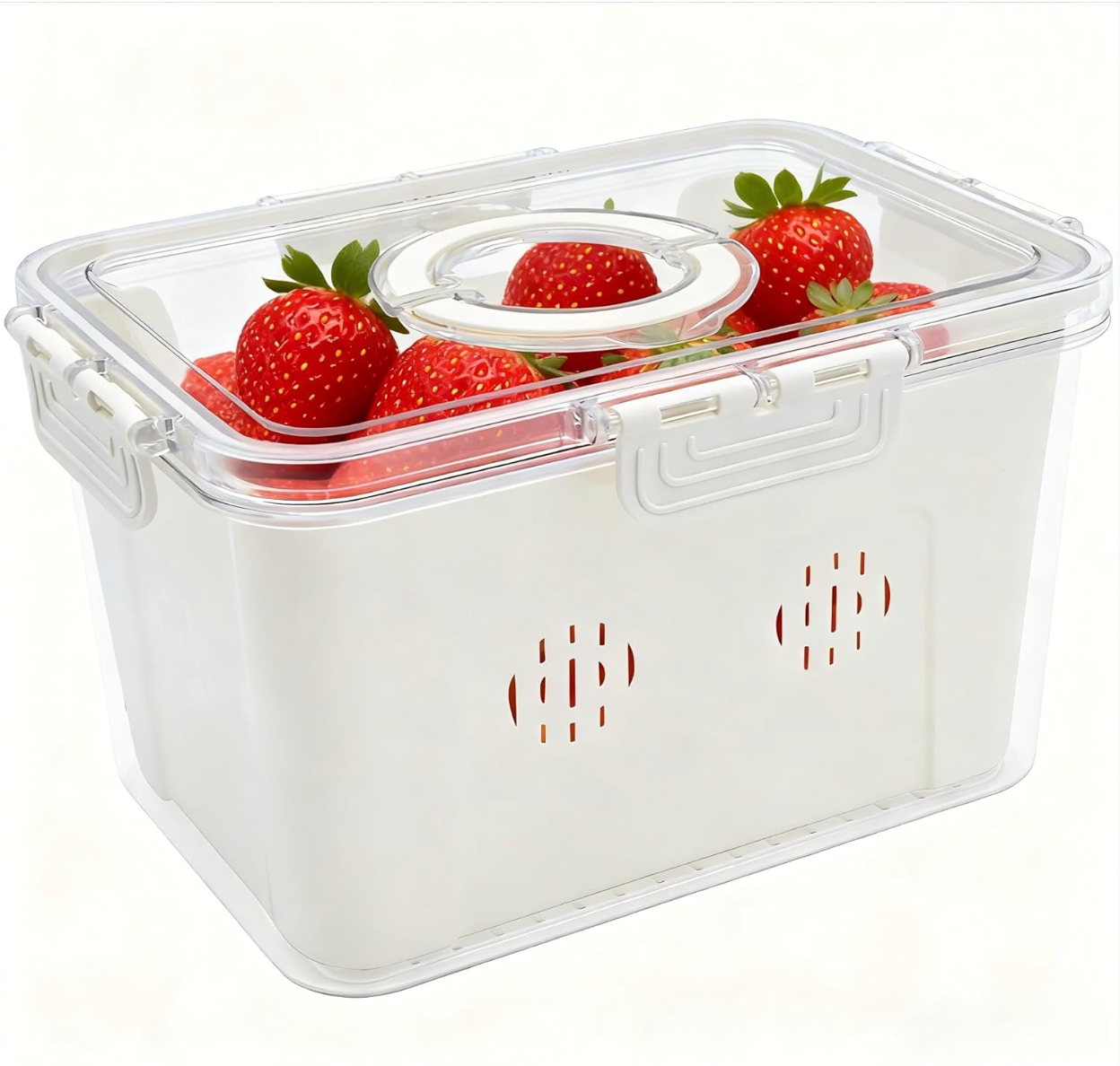 Boîte de Rangement Réfrigérateur avec 4 Panier d’Égouttage