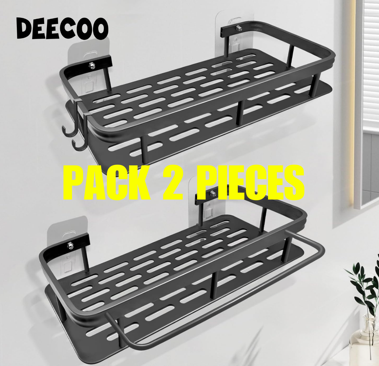 Aluminum Shower Caddy, Adhesive Shower Shelves