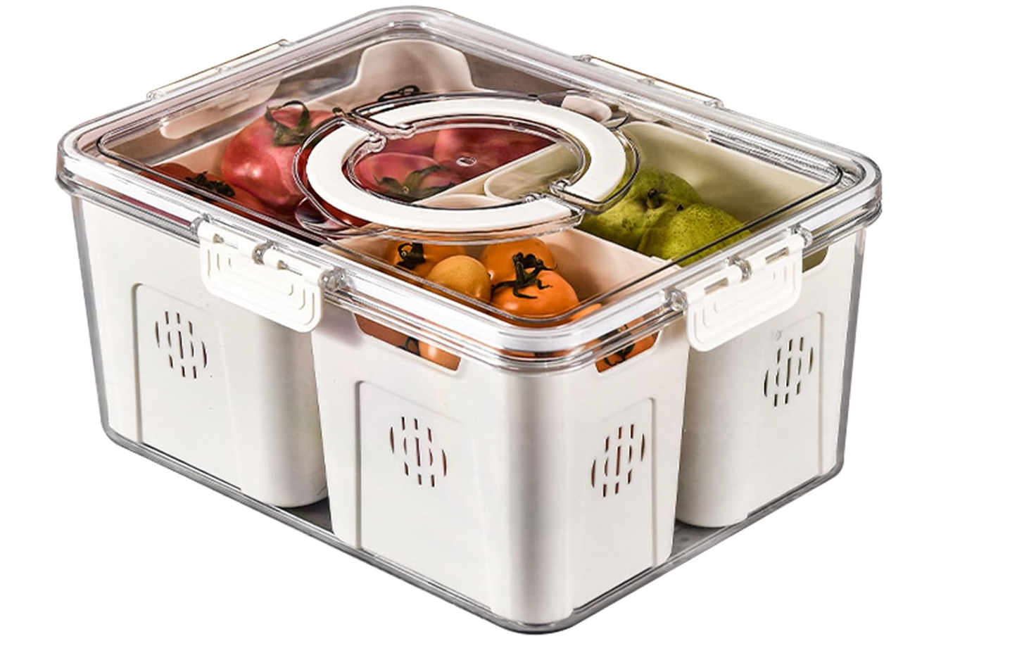 Boîte de Rangement Réfrigérateur avec 4 Panier d’Égouttage