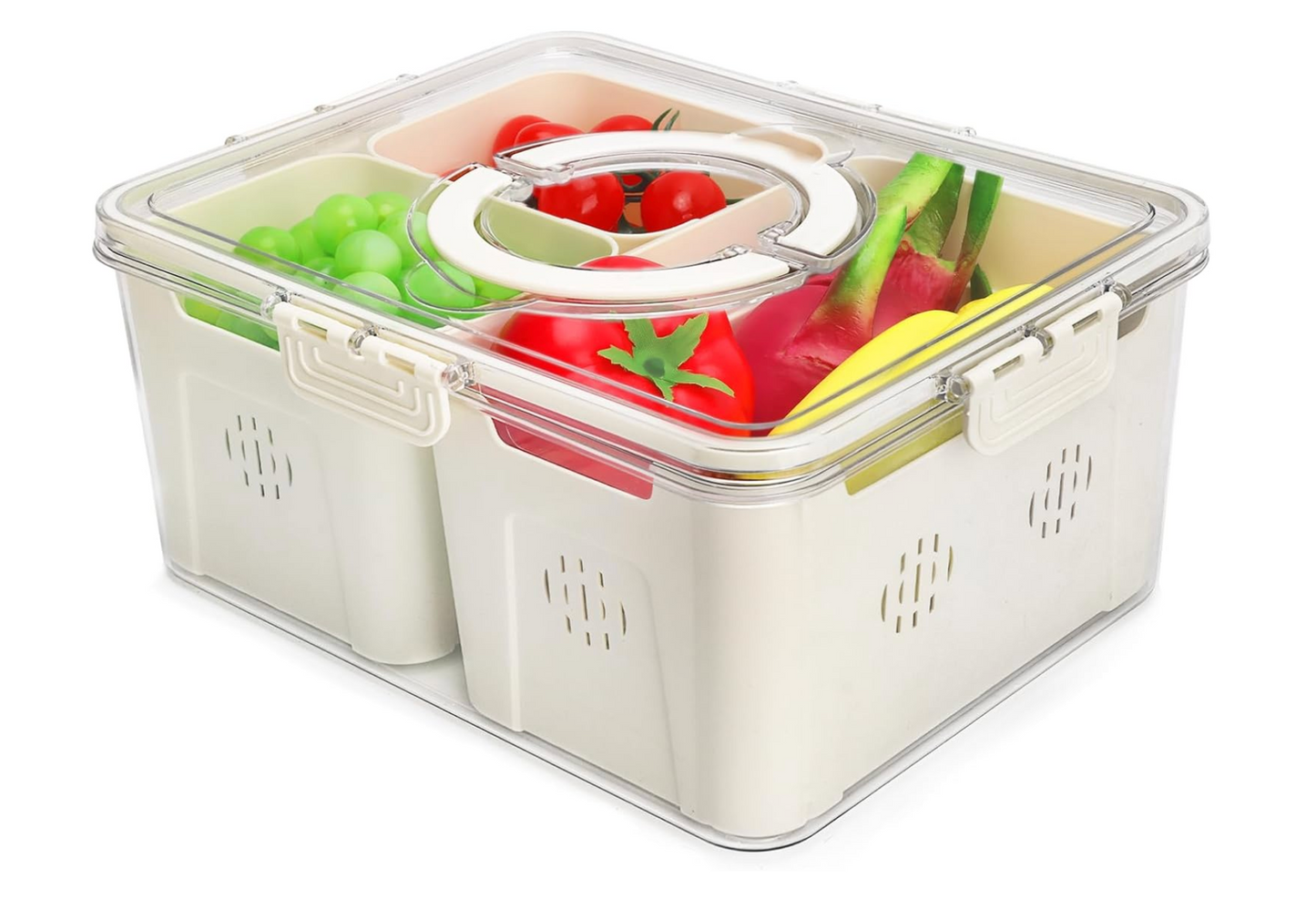 Boîte de Rangement Réfrigérateur avec 4 Panier d’Égouttage