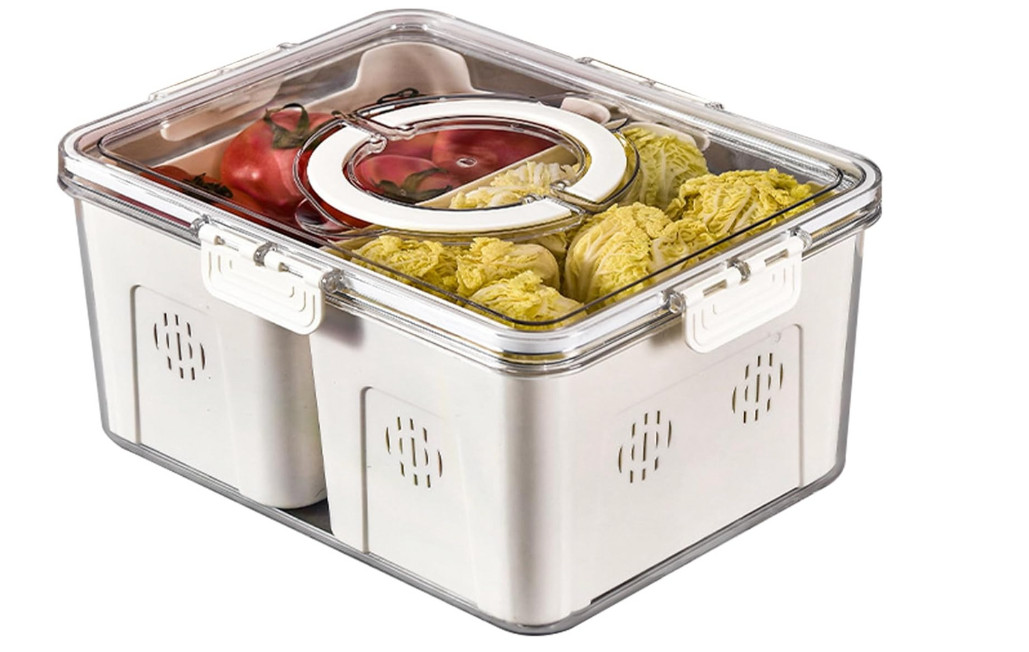 Boîte de Rangement Réfrigérateur avec 4 Panier d’Égouttage