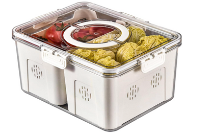 Boîte de Rangement Réfrigérateur avec 4 Panier d’Égouttage