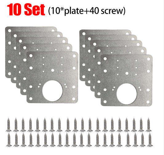 🔧 10 Pack Hinge Repair Mounting Plates