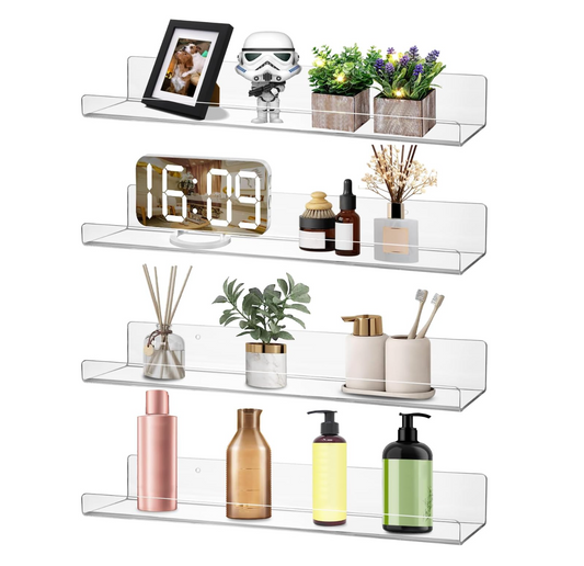 ÉTAGÈRES FLOTTANTES EN ACRYLIQUE WEIAI (LOT DE 4) 💎