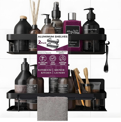 Aluminum Shower Caddy, Adhesive Shower Shelves