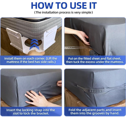 Pinces Draps Anti-Glisse (Set de 4)