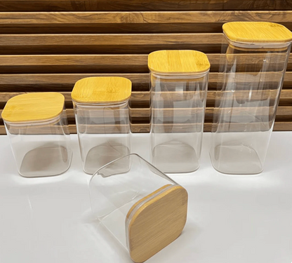 Ensemble de 5 Récipients Alimentaires en Verre Hermétiques