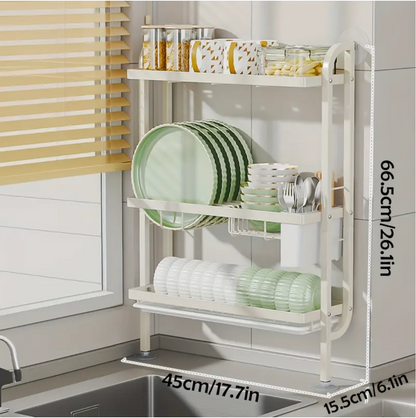 Égouttoir à Vaisselle 3 Niveaux Économiseur
