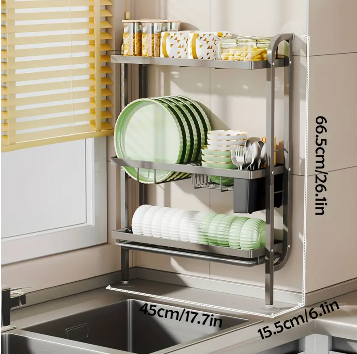 Égouttoir à Vaisselle 3 Niveaux Économiseur
