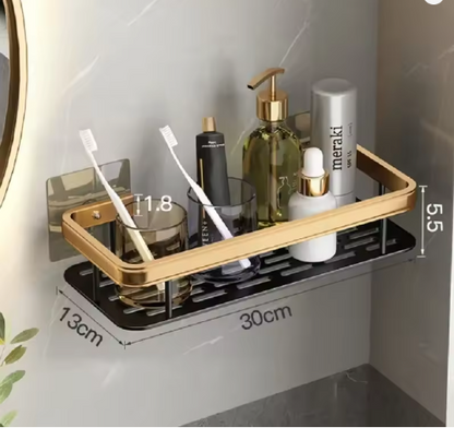 2 Étagères de Douche en Aluminium – Sans Perçage & Résistantes