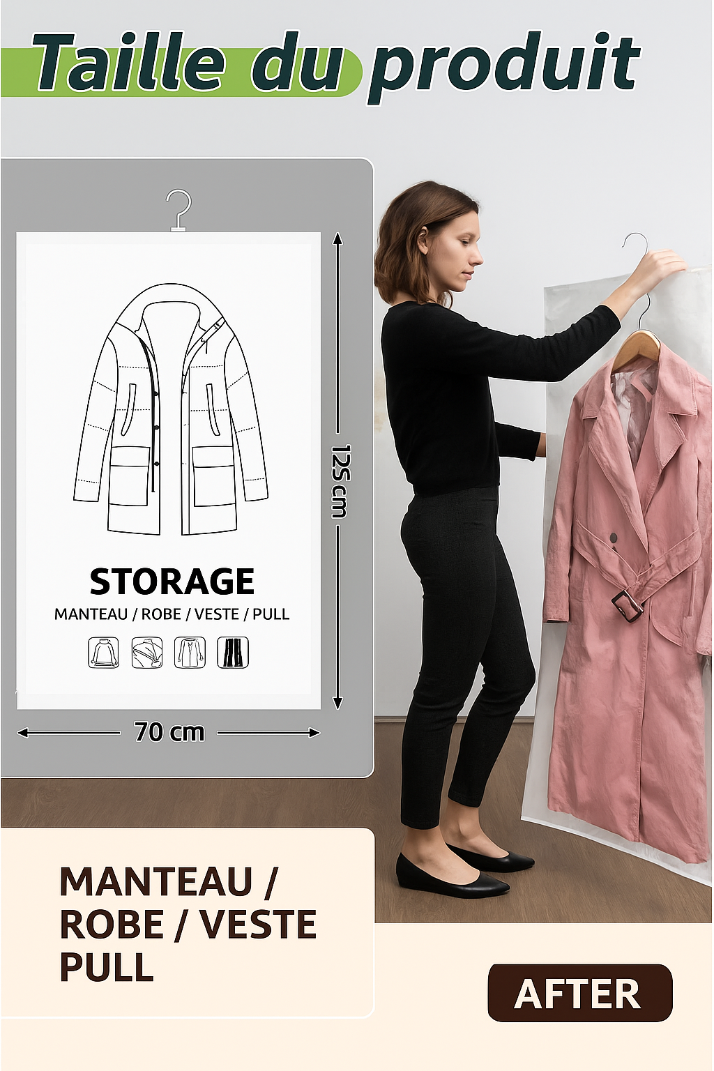 5 Sacs de Rangement Sous Vide Suspendus + Pompe Électrique 55W  YT